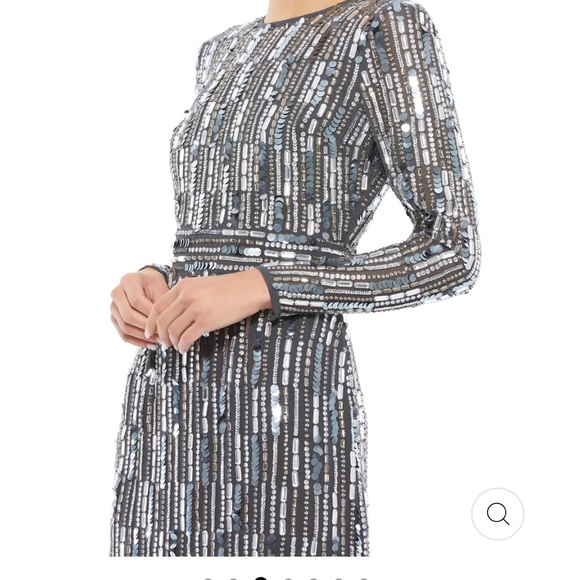 MAC DUGGAL EMBELLISHED HIGH NECK LONG SLEEVE FITTED DRESS-Size 16-SKU 6399 - Picture 2 of 3